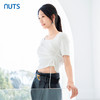 NUTS夏季新款方领设计感抽绳短袖衬衫上衣女425022241 商品缩略图4