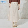 NUTS秋季新款气质通勤时尚纯色设计感半身长裙女231063004B 商品缩略图0