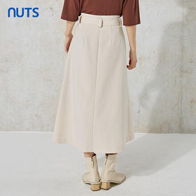 NUTS秋季新款气质通勤时尚纯色设计感半身长裙女231063004B