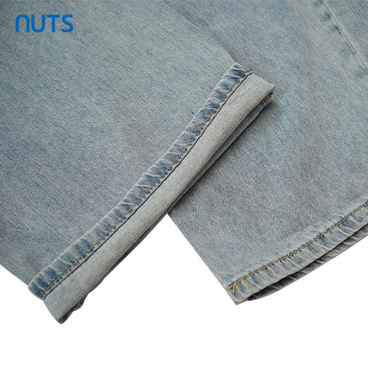 NUTS夏季新款复古风宽松阔腿水洗牛仔裤女221113268 商品图4