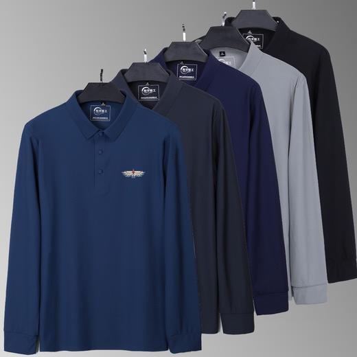 【冰感商务长袖翻领衫】2025春秋新款男冰感无痕商务翻领长袖衫上衣03h 商品图3