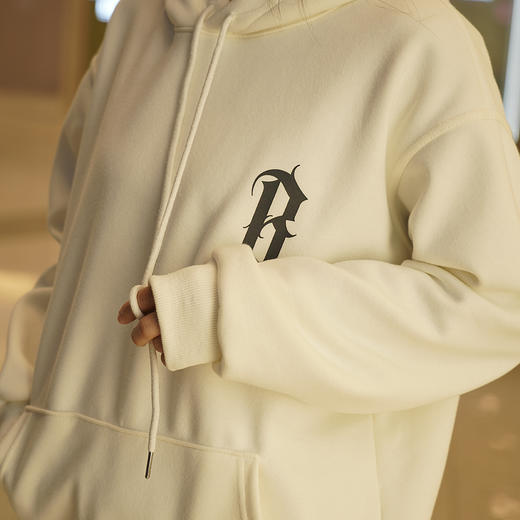 SZ2665秋款薄绒卫衣连帽情侣款字母印花纯棉宽松时尚上衣 商品图5