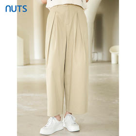 NUTS2023秋季新款时尚休息百搭宽松纯棉阔腿裤休闲裤女4380708A1