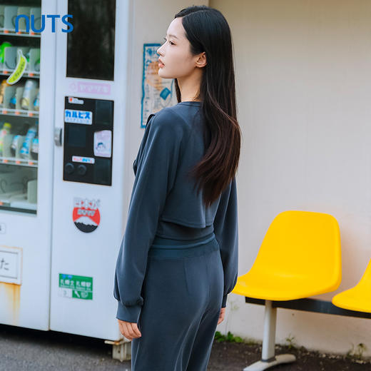 NUTS秋季新款设计感运动风女时尚休闲卫衣短裤T恤女4330202A1 商品图1