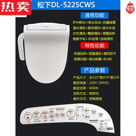 松下智能马桶盖除菌抗菌通用即热式快速加热洁身器DL-5225CWS