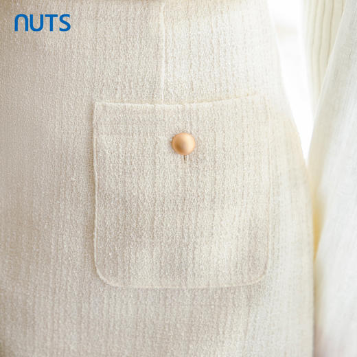 NUTS秋季新款小香风粗花呢高腰A字半身裙女4320601A1 商品图4