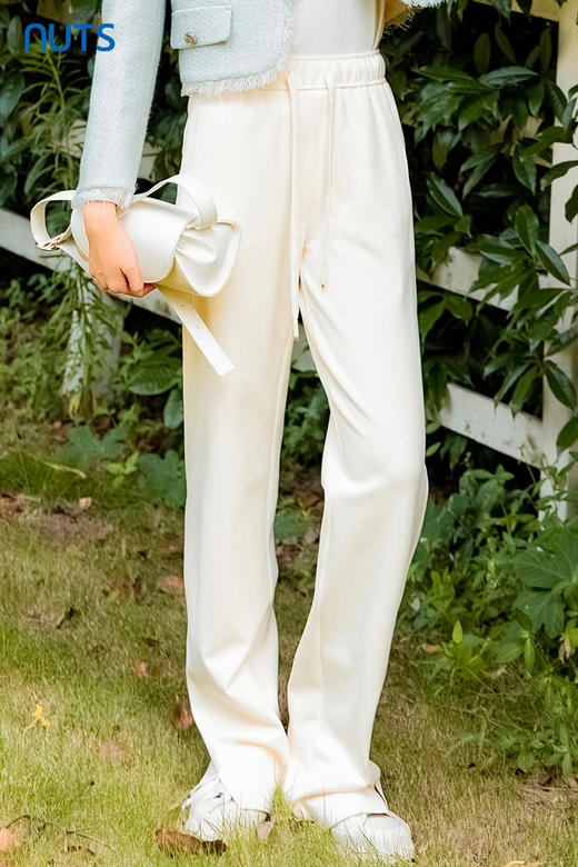 NUTS2023秋季新款垂感直筒小个子纯色窄版阔腿裤女4350701A1 商品图5