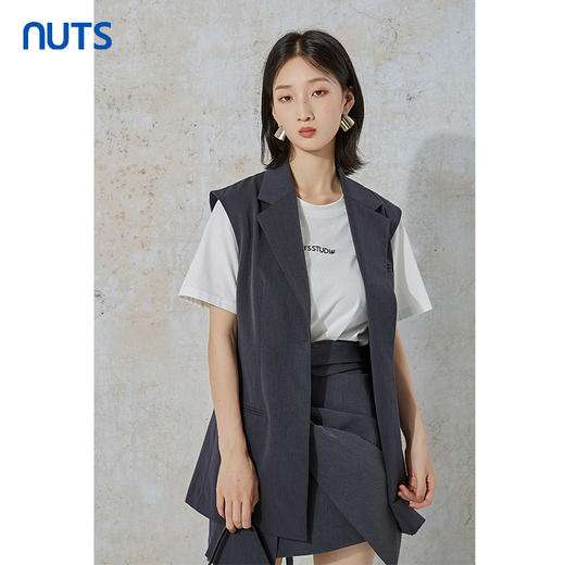 NUTS秋季新款气质通勤风时尚百搭外穿修身显瘦马夹女231032048B 商品图0