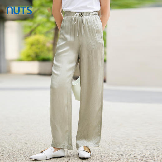 NUTS夏款时尚百搭休闲高腰直筒长裤休闲裤女425071002 商品图0