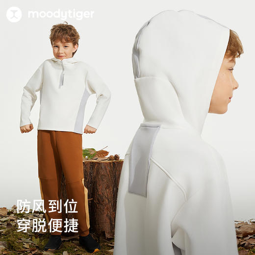 【24年秋新】moodytiger24秋新男童户外运动防风卫衣外套43110302 商品图3