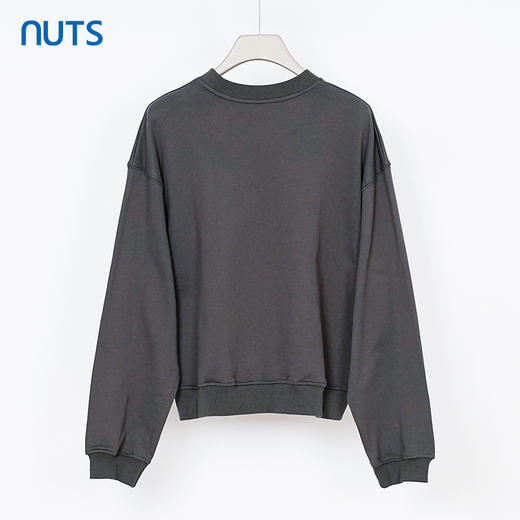 NUTS秋季新款复古字母印花圆领宽松纯棉长袖T恤卫衣女334022281 商品图1