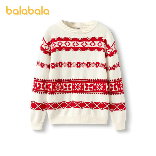 巴拉巴拉童装男童女童毛衣亲子纯棉内搭秋冬装新款提花针织衫 商品图4