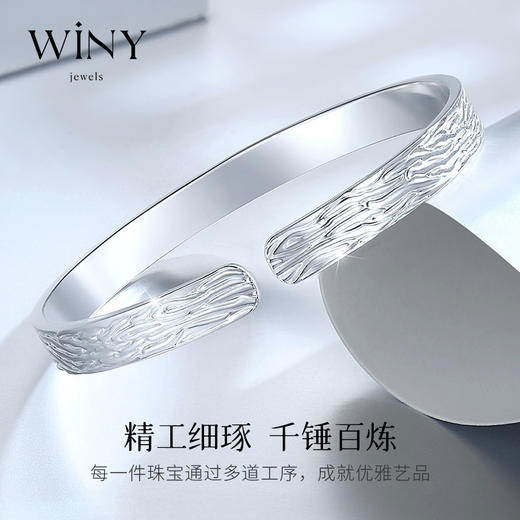 Winy9999足银2024新品时光印记手镯配证书送女友闺蜜老婆爱人节日生日礼物 商品图1