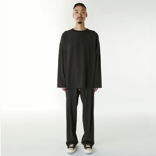 N.HOOLYWOOD CREW NECK LONG SLEEVE 高支棉极简廓形长袖圆领T恤 商品图1