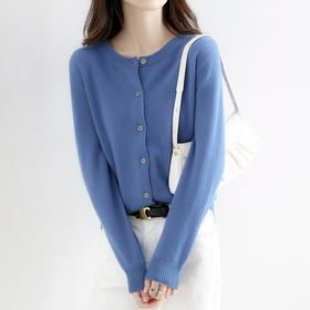 【99元2件】MUYANHUAN圆领针织开衫 | 简约版型 亲肤舒适 时尚百搭 15色可选  两件请备注颜色尺码，不备注默认发同款！！