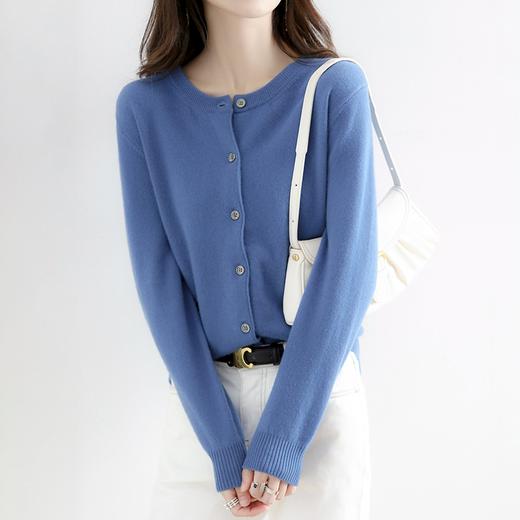 【99元2件】MUYANHUAN圆领针织开衫 | 简约版型 亲肤舒适 时尚百搭 15色可选  两件请备注颜色尺码，不备注默认发同款！！ 商品图0