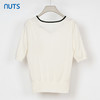 NUTS秋季新款桃心领简约气质毛织套头衫女332053382 商品缩略图1