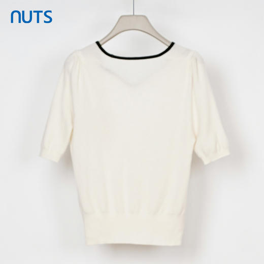 NUTS秋季新款桃心领简约气质毛织套头衫女332053382 商品图1