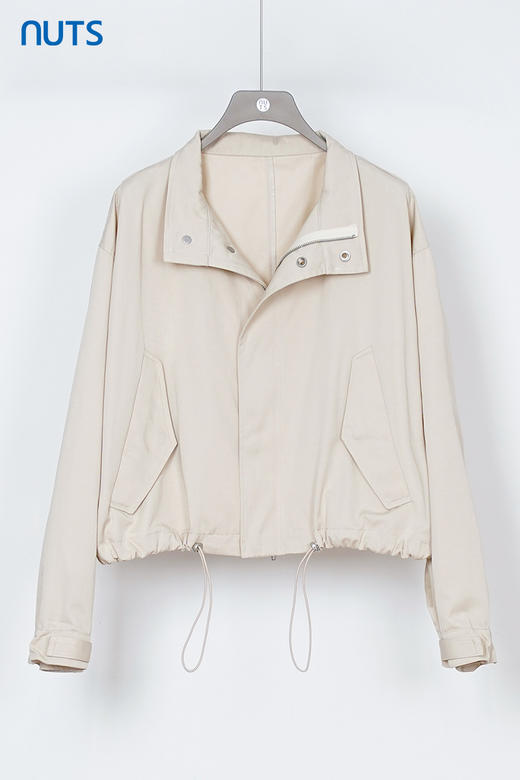 NUTS秋季新款美式复古立领工装纯色夹克短外套 商品图5
