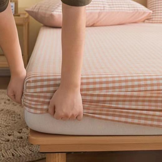 简约日式水洗棉麻床笠，柔软透气，床垫保护罩设计，固定防滑 和凌乱说摆摆 防尘隔脏，懒人必备 商品图1