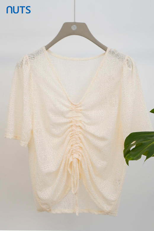 NUTS商场同款气质通勤风网纱雪纺衫上衣女121011174 商品图5