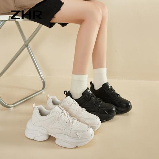 ZHR则则老爹鞋女2024春季新款厚底百搭休闲鞋软底运动鞋增高女鞋 商品图2
