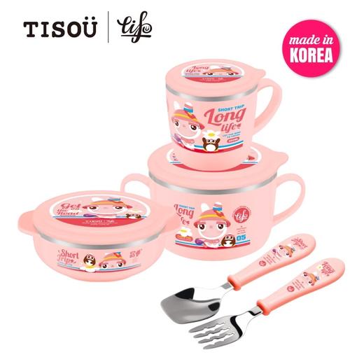 TISOU爱婴小铺儿童不锈钢叉勺子 宝宝辅食碗婴儿水杯学生餐具套装 商品图1