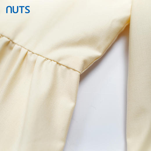 NUTS秋季新款杏色法式文艺宽松气质高腰显瘦长袖连衣裙333101166A 商品图3