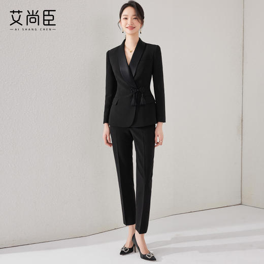 艾尚臣新中式西装套装女春秋时尚气质主持人高端正装女西服职业装 商品图3