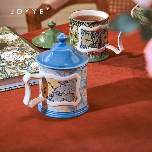 JOYYE威廉·莫里斯-高颜值创意陶瓷马克杯女情侣带盖小众设计联名杯子轻奢礼物 商品图4