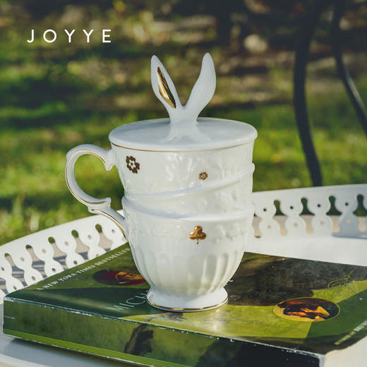 JOYYE爱丽丝-马克杯礼盒女陶瓷兔子水杯带盖咖啡杯子创意生日礼物 商品图5
