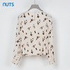 NUTS秋季新款复古气质宽松显瘦短款碎花长袖套头衫女333012269 商品缩略图1