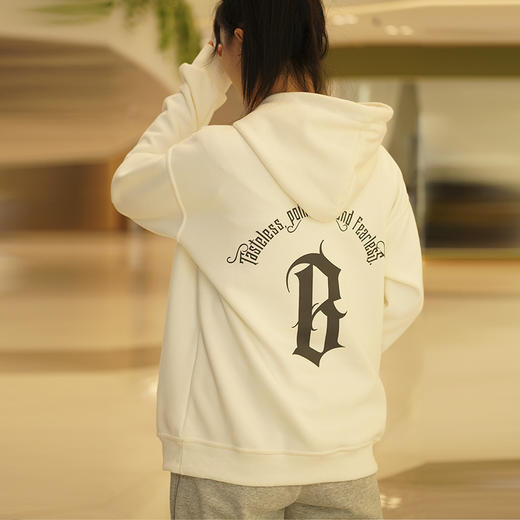 SZ2665秋款薄绒卫衣连帽情侣款字母印花纯棉宽松时尚上衣 商品图4