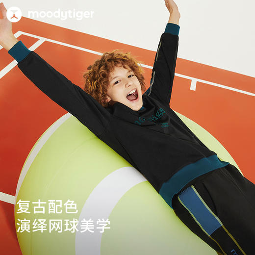 【24年秋新】【网球系列】moodytiger儿童卫衣24秋新款男女童透气户外运动衫43510301 商品图1