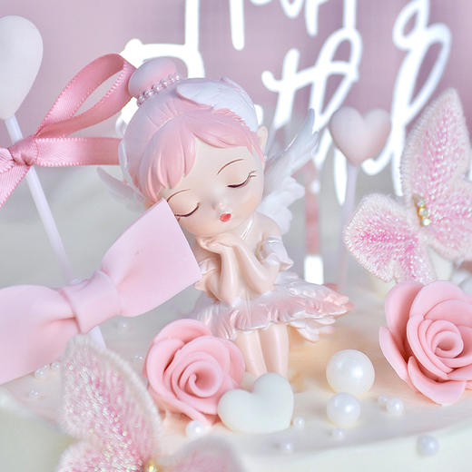 烤爱·生日蛋糕系列·粉蝶天使·多口味可选·生日、节日【仅限深圳同城配送】 商品图1