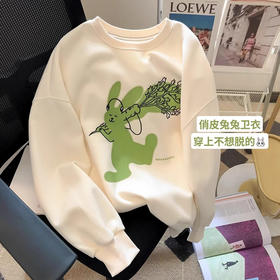 圆领卫衣小兔子印花女款上衣纯棉时尚宽松版型YXSX50310
