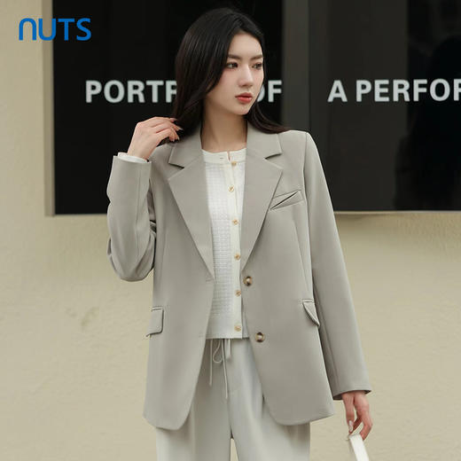 NUTS秋季新款休闲时尚气质通勤西装外套女4330409A1 商品图3