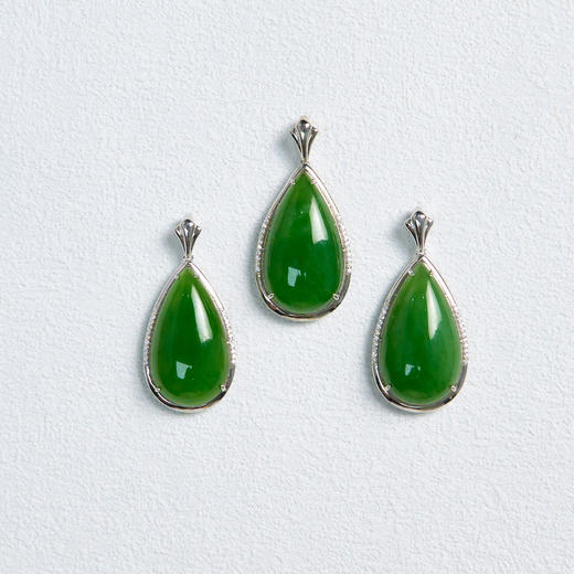 S925和田碧玉大水滴吊坠约20*35mm 商品图0