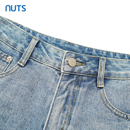 NUTS夏季新款时尚a字型高腰阔腿直筒牛仔裤女326111445 商品图2