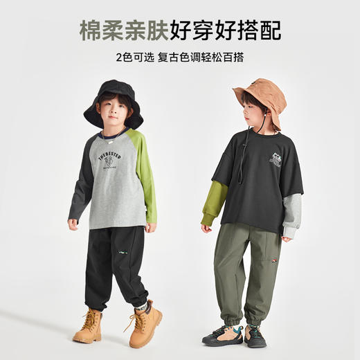 【妈团购39.9】多多家男童裤子2024新款春秋款儿童男孩山系露营登山裤洋气长裤潮9990 商品图2