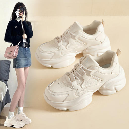 ZHR则则老爹鞋女2024春季新款厚底百搭休闲鞋软底运动鞋增高女鞋 商品图1
