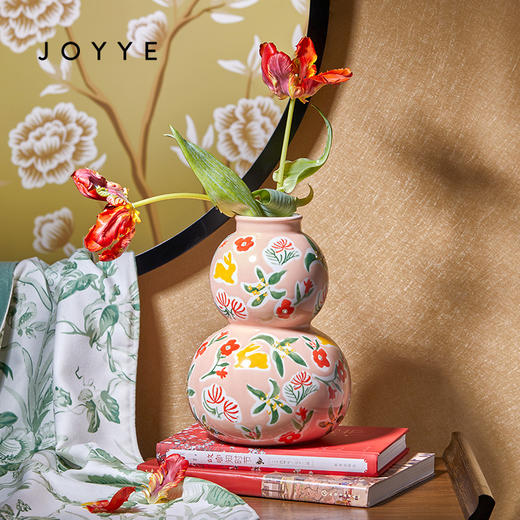 JOYYE瑞兽纳福-故宫文化新中式陶瓷葫芦花器客厅插花摆件高档送礼花瓶礼盒 商品图5
