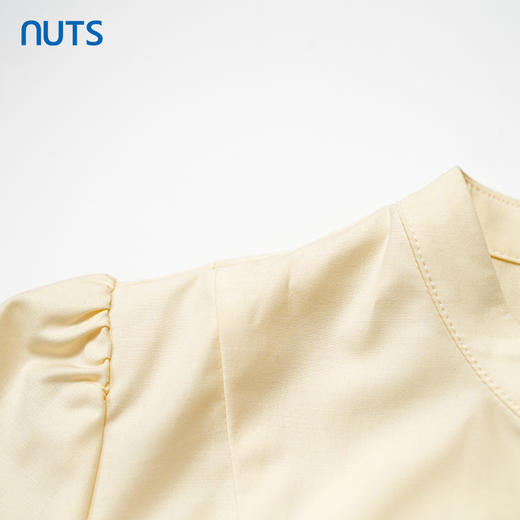 NUTS秋季新款杏色法式文艺宽松气质高腰显瘦长袖连衣裙333101166A 商品图2