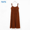 NUTS秋季新款法式复古气质高腰宽松吊带中长款连衣裙女333102270 商品缩略图0
