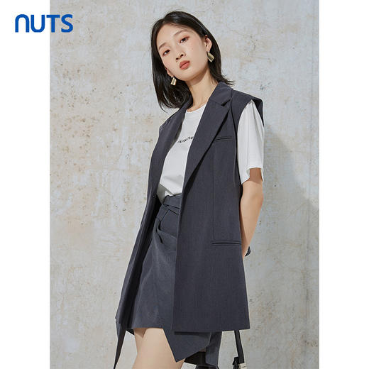 NUTS秋季新款气质通勤风时尚百搭外穿修身显瘦马夹女231032048B 商品图3