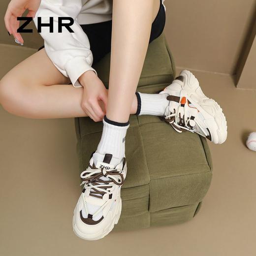ZHR则则厚底老爹鞋女春季新款小个子增高百搭休闲鞋透气运动鞋女 商品图7