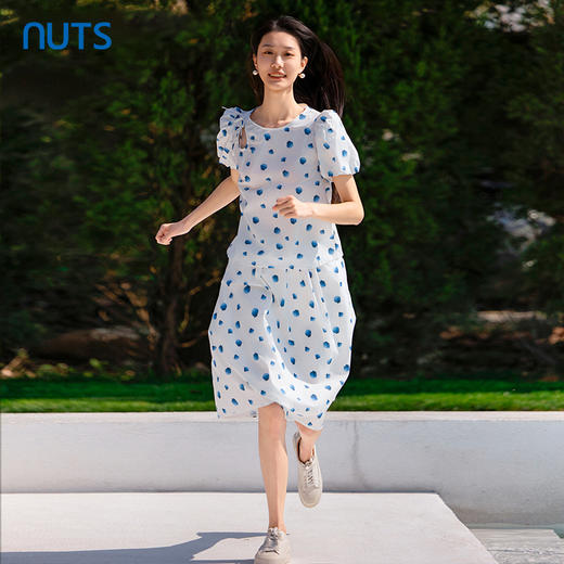 NUTS夏时尚气质高腰显瘦波点短袖衬衫女429011347 商品图2