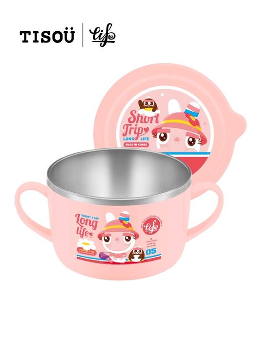 TISOU爱婴小铺儿童316L不锈钢双手柄大容量吃饭碗学生餐具650ml 商品图1