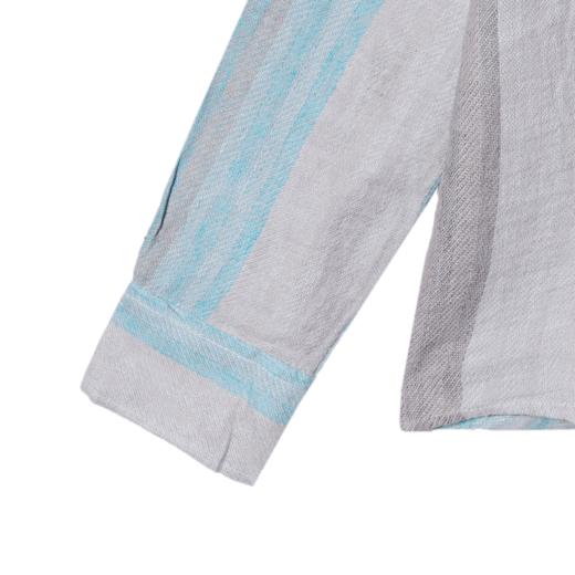 夏季新款针织印染口袋设计男士衬衫潮流百搭休闲长袖宽松复古上衣 商品图5