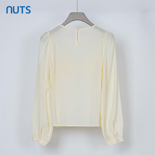 NUTS秋季新款纯色宽松通勤时尚长袖蝴蝶结套头衫女331012259 商品图1